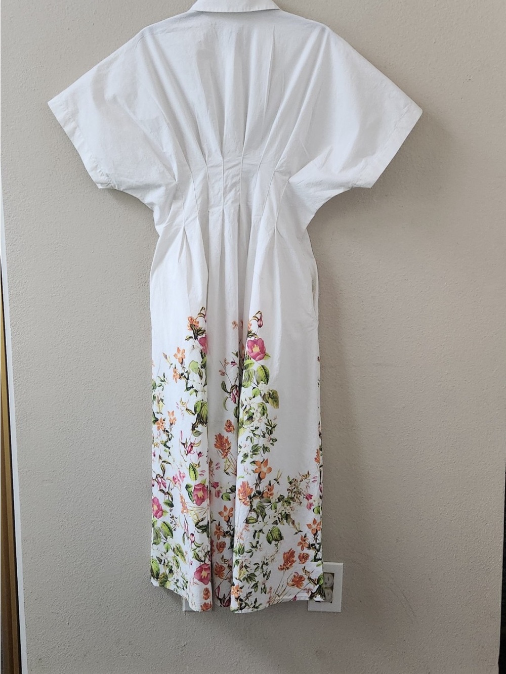 Anthropologie x Exquise The Tobie Button-Front Pleated cotton Shirt Dress size L - Picture 3 of 8